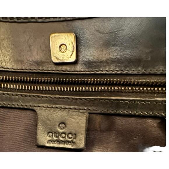 Gucci Vintage GG Canvas Tote & Wallet Set Black Monogram Leather Trim Authentic - Picture 5 of 15